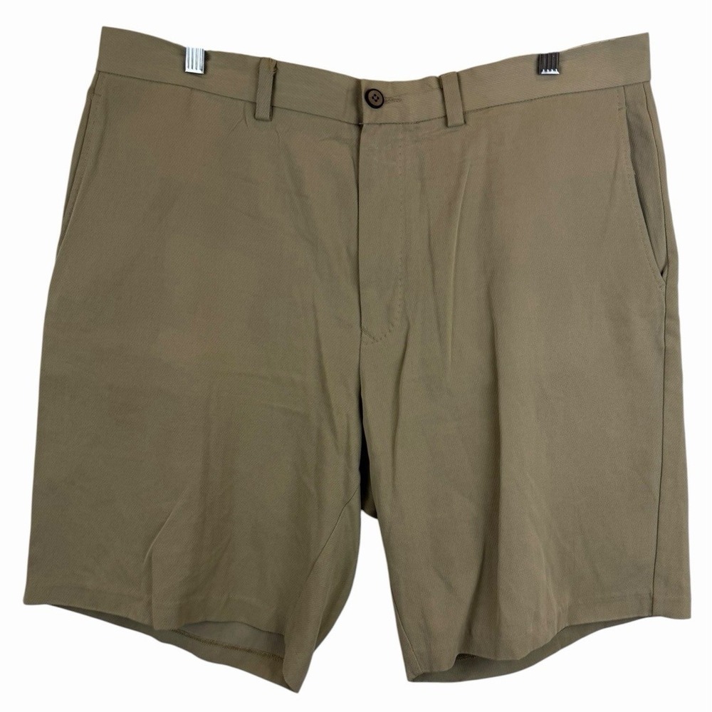 Tommy Bahama‎ Silk Flat Front Chino Light Khaki Tan Golf Casual Shorts Sz 38